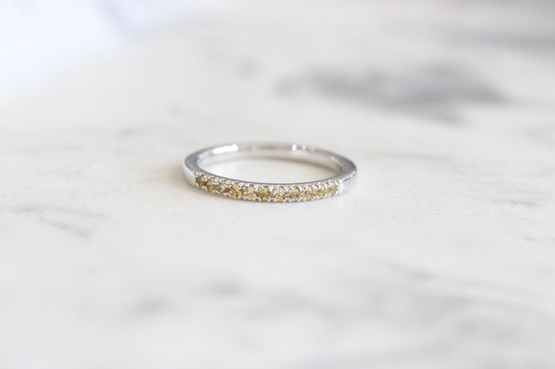 Sterling Silver Natural Citrine Stackable Ring