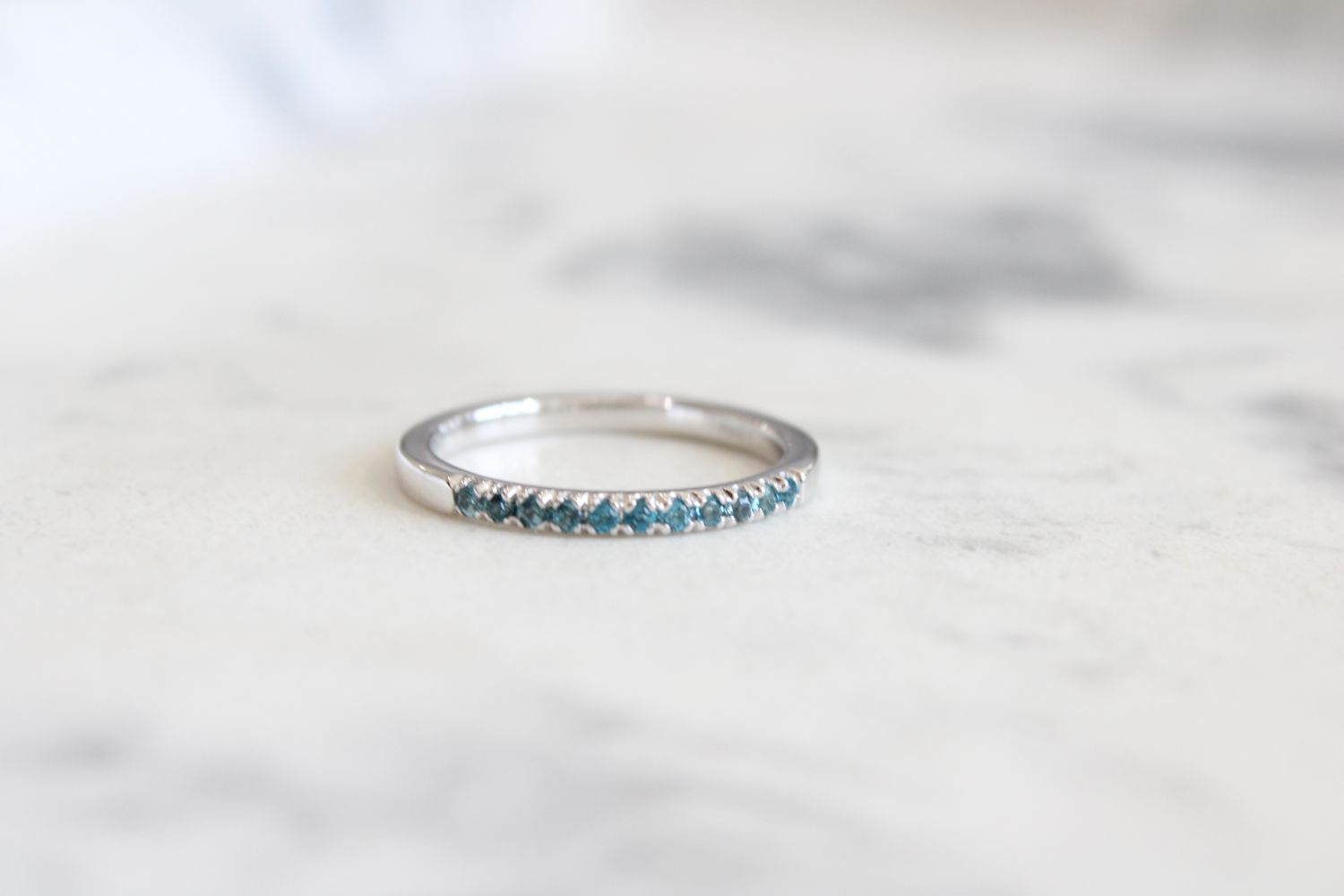 Sterling Silver Natural London Blue Topaz Stackable Ring