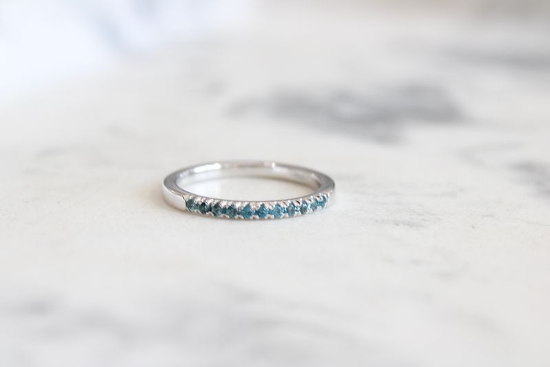 Sterling Silver Natural London Blue Topaz Stackable Ring