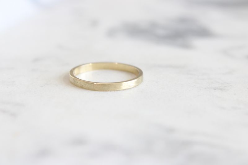 10kt Yellow Gold Satin Finish Flat 2mm Band