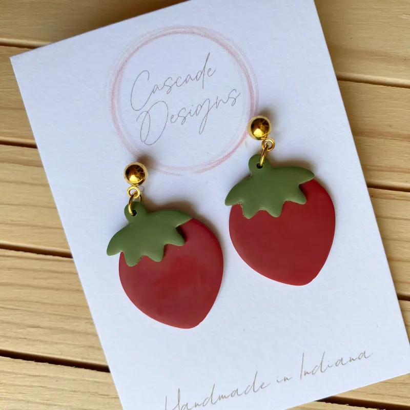 Cascade Designs The Berri Strawberry Ball Post Earrings