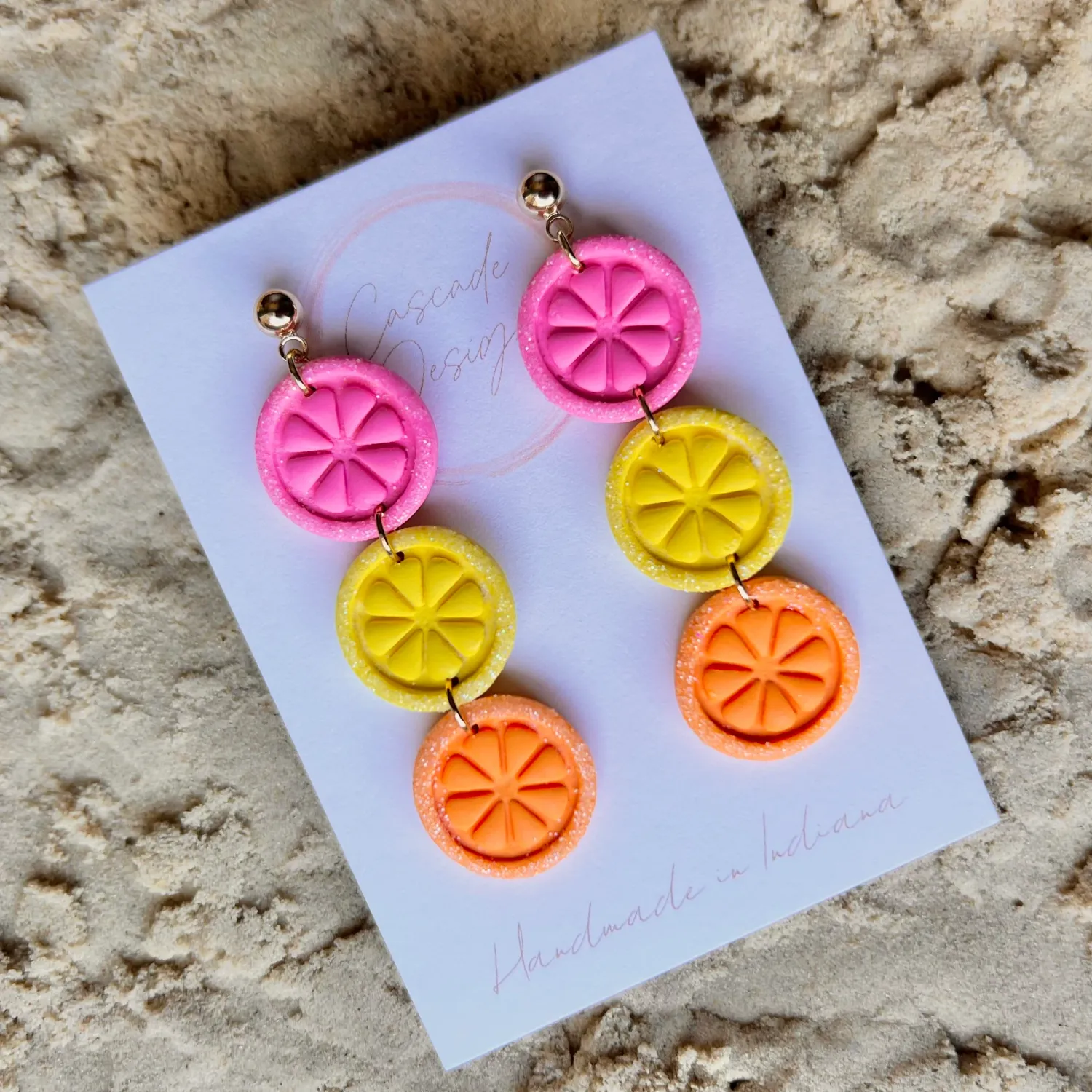 Cascade Designs The Citrus Slices Ball Post Earrings