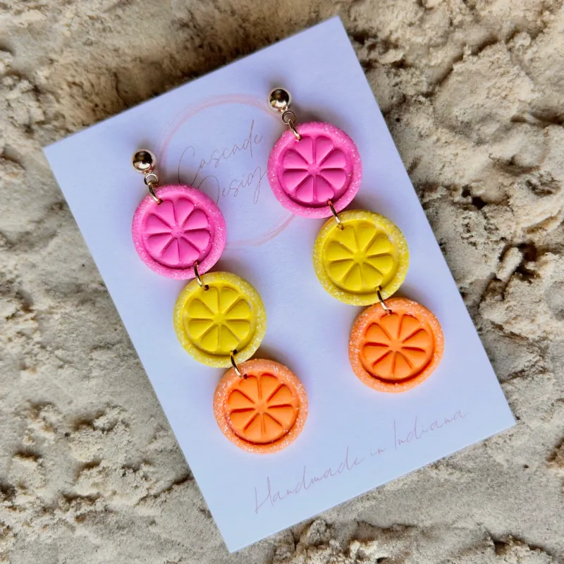 Cascade Designs The Citrus Slices Ball Post Earrings