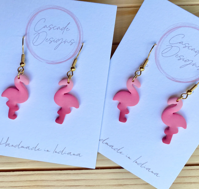 Cascade Designs The Flamingo Ball Post Stud Earrings