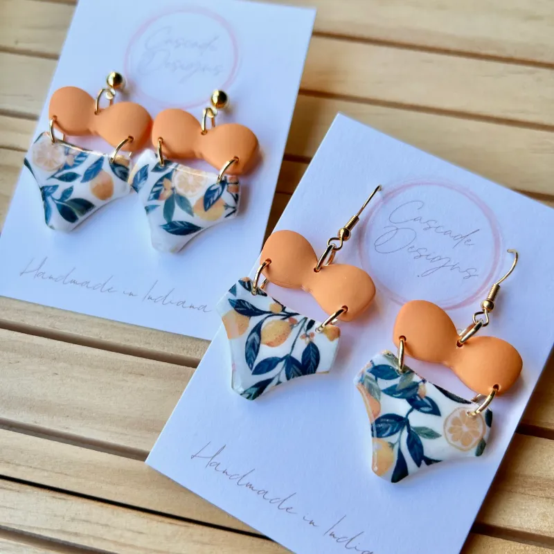 Copy of Cascade Designs The Bikini Orange Citrus Post Earring