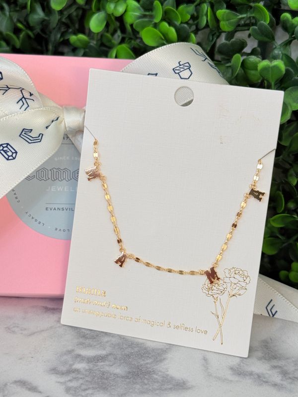 Boutique Gold Tone Mama Necklace