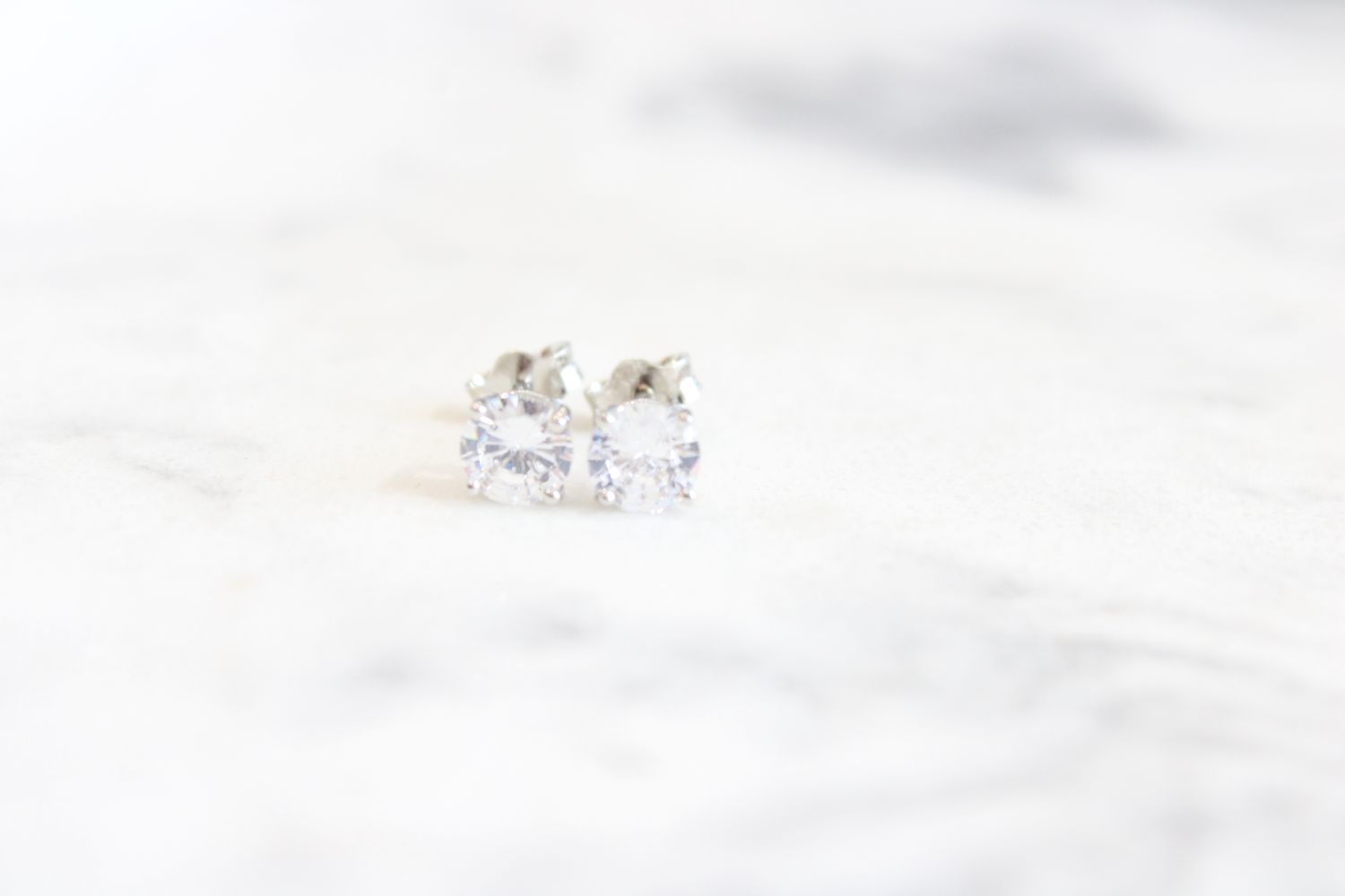 Copy of Sterling Silver Rhodium-plated Polished Round 5mm CZ Stud Earrings