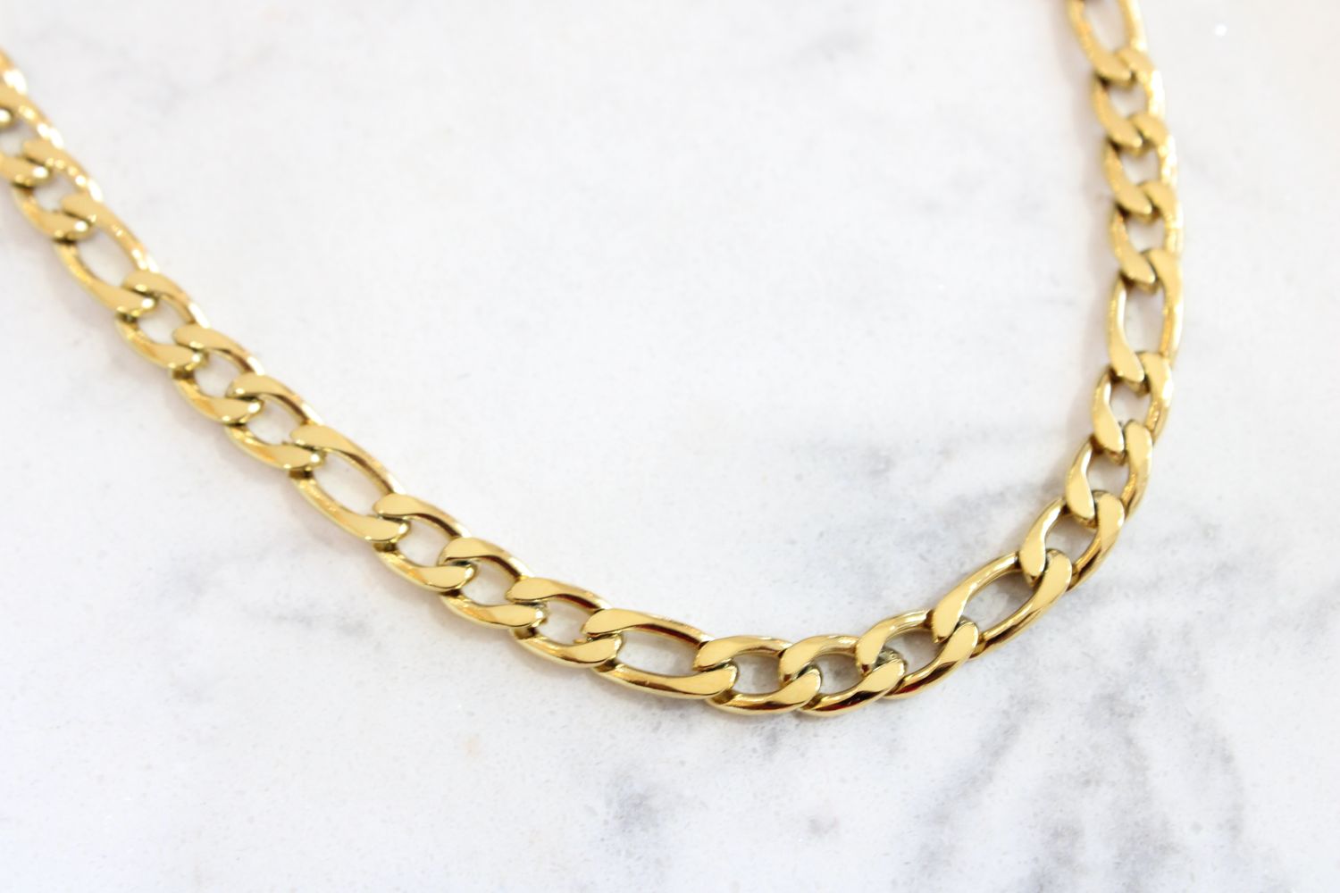 Stainless Steel Yellow IP Plated 5.3MM Figaro Chain, 18in 