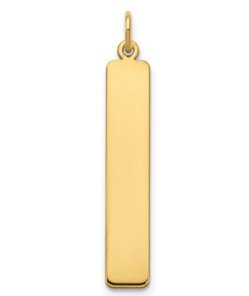 Sterling Silver Gold-plated Large Bar Charm
