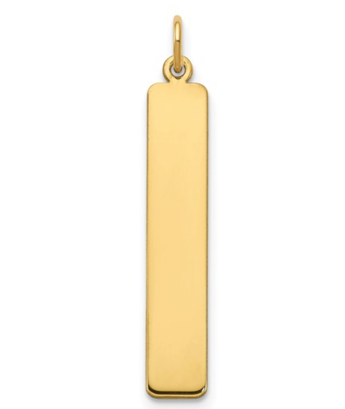 Sterling Silver Gold-plated Large Bar Charm