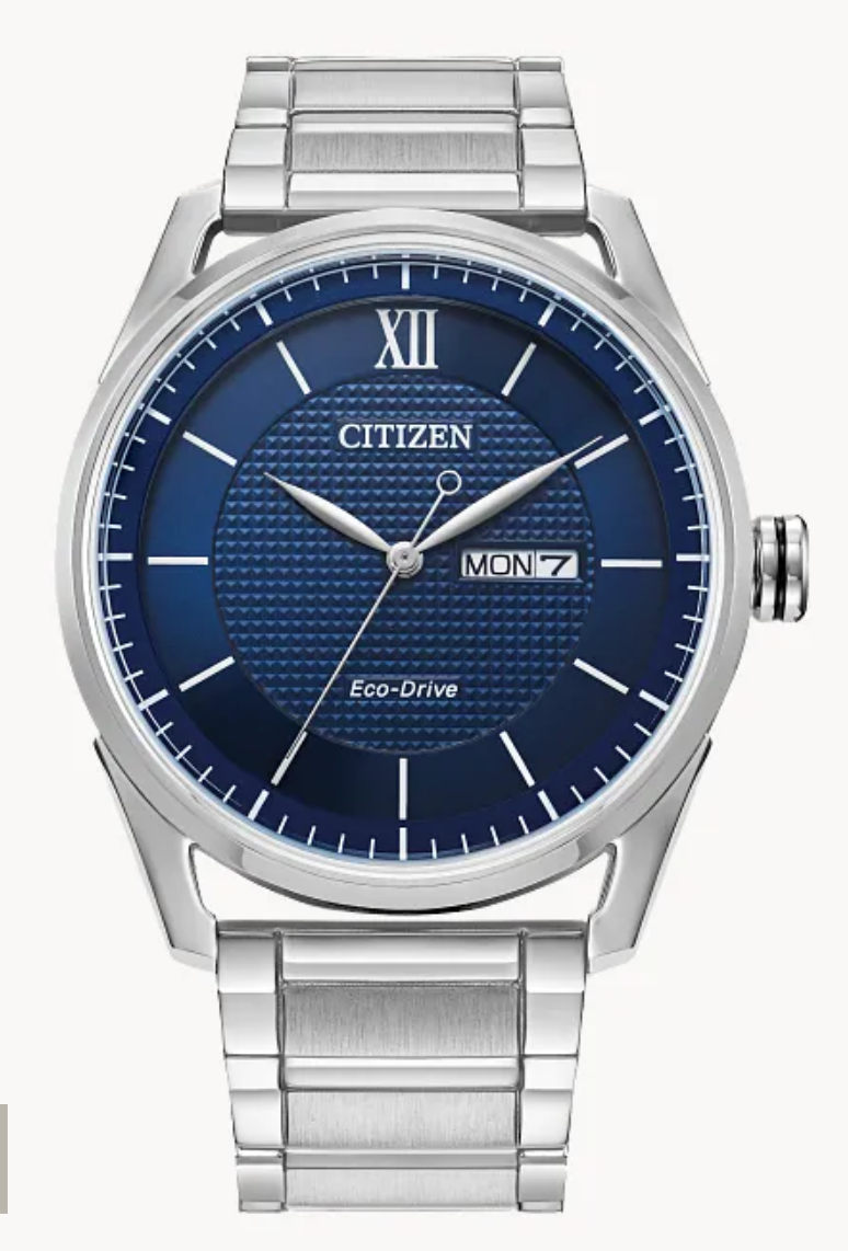 Men's Stainless Steel Band Blue Face Eco Drive Citizen Watch Men's Stainless Steel Band Blue Face Eco Drive Citizen Watch