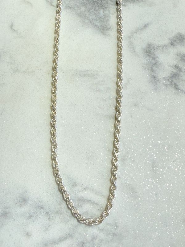 Estate Sterling Silver 16in Rope Chain 