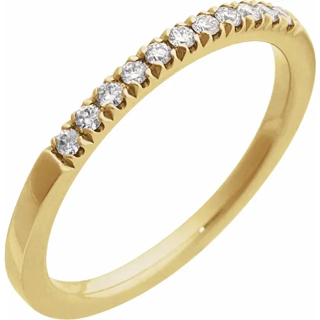 14K Yellow Gold 1/6 Total ct Lab-Grown Diamond Stackable Ring