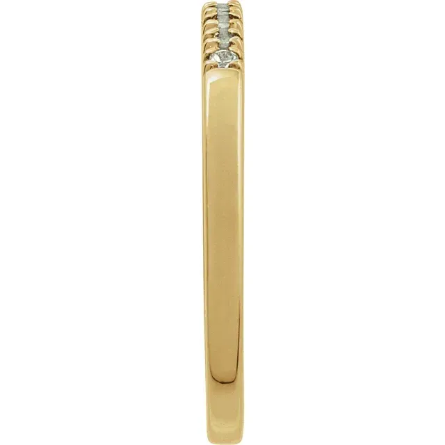 14K Yellow Gold 1.5mm Round Aquamarine Stackable Ring
