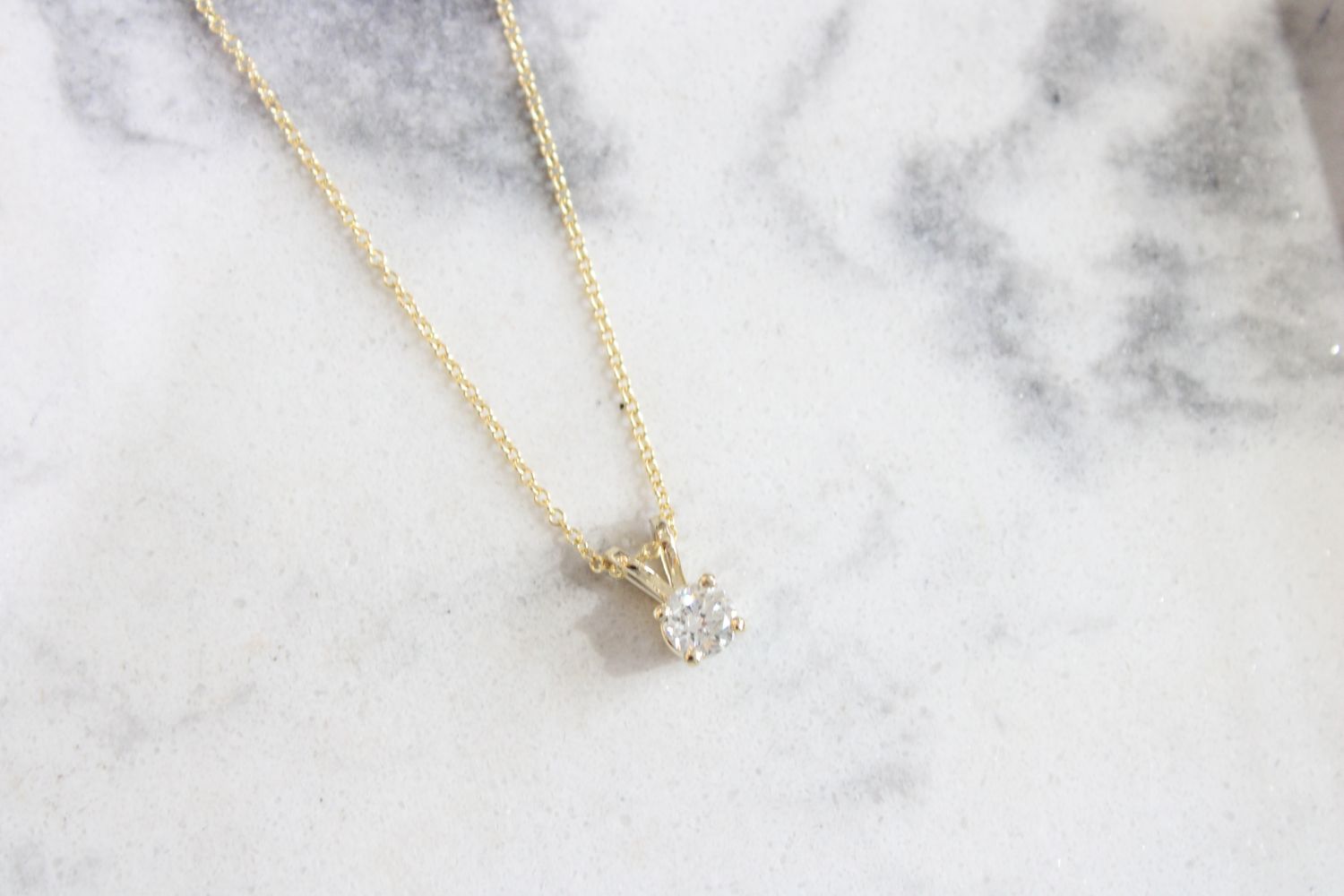 14kt Yellow Gold .40ct Diamond Solitaire Necklace