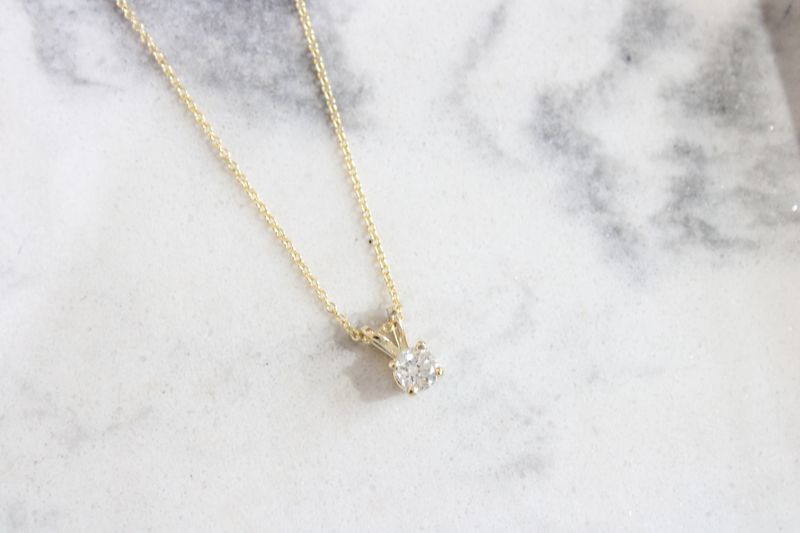 14kt Yellow Gold .40ct Diamond Solitaire Necklace