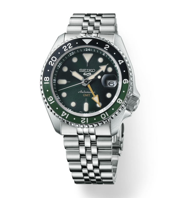 Seiko 5 Sports SS Automatic GMT Green Dial