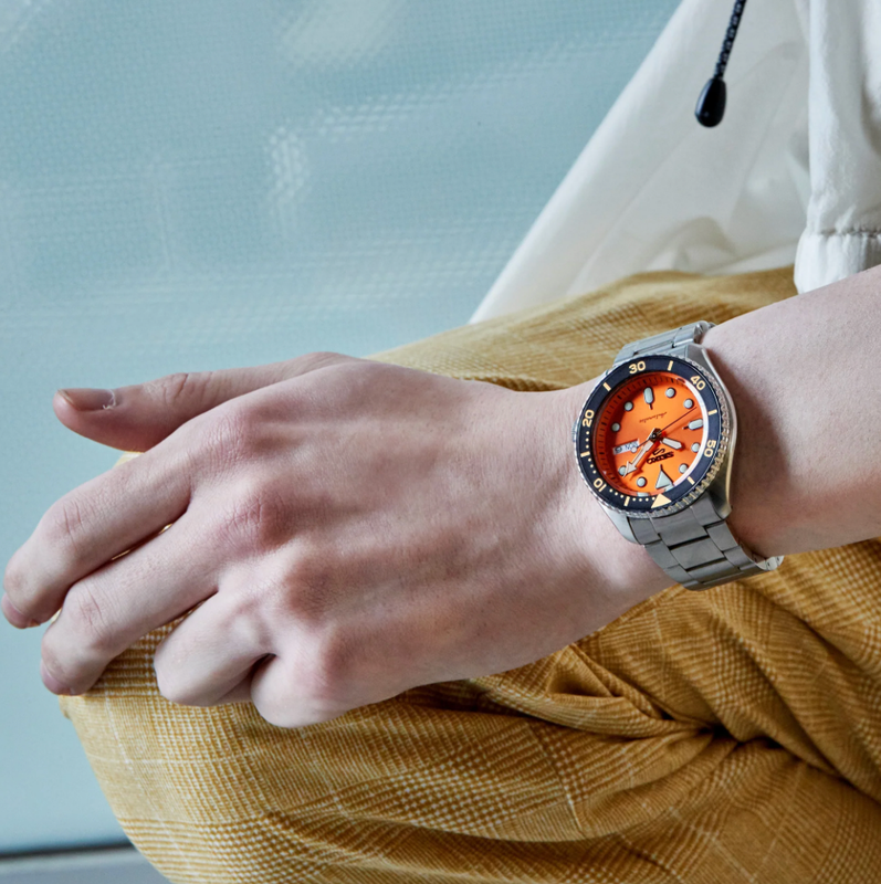 Seiko 5 Sports SS Automatic Orange Dial