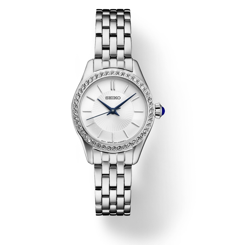 Crystals SS Quartz White Dial