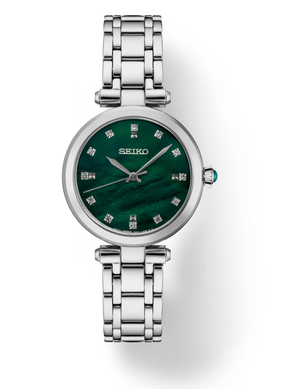Diamonds SS Quartz Green Dial