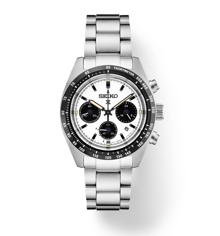 Prospex Speedtimer SS Solar Chronograph White Dial