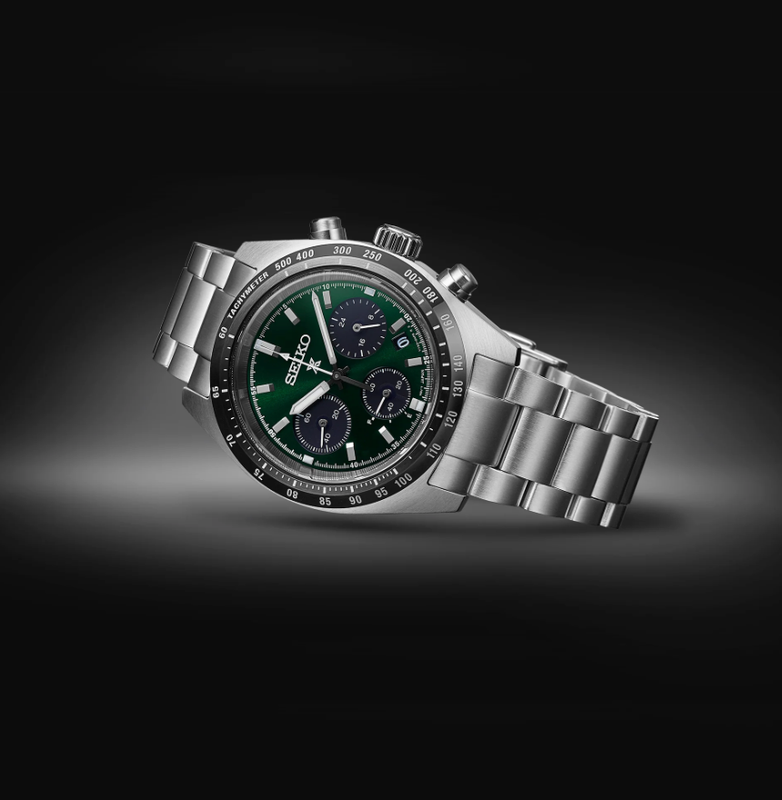 Prospex Speedtimer SS Solar Chronograph Green Dial