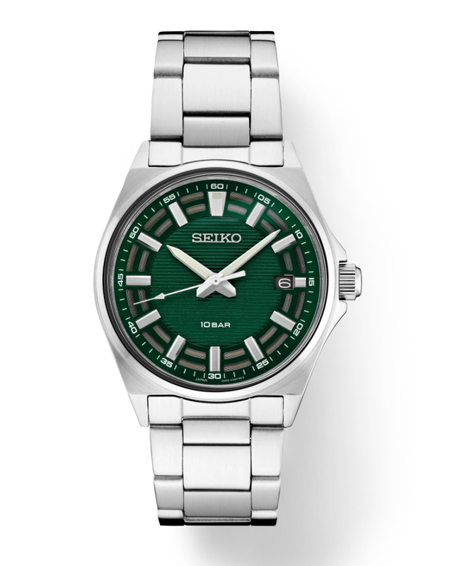 Essentials SS Quartz Green Dial 