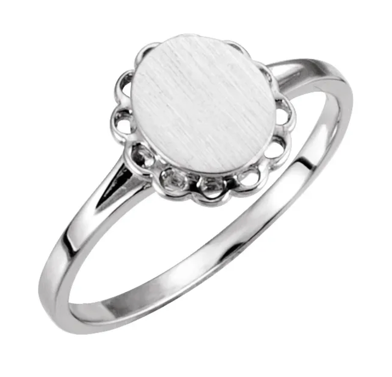 Sterling Silver 8x6.7 mm Oval Signet Ring
