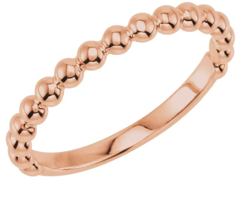 Custom 10kt Rose Gold Morgan Tulip with Beaded Shank Ring