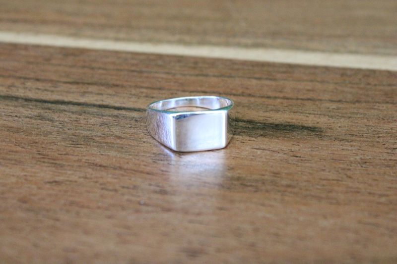 Sterling Silver 9x11mm Solid Back Signet Ring