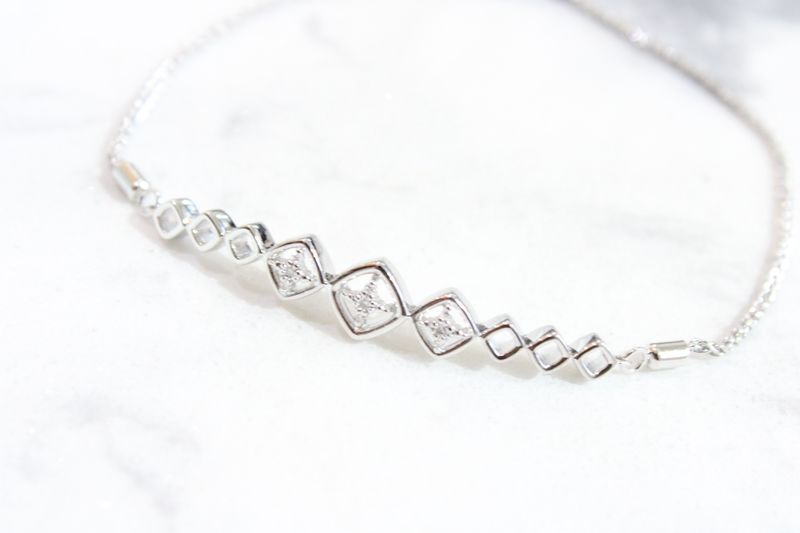 Sterling Silver There Diamond Cross Bolo Bracelet 
