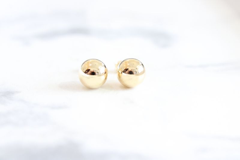 14k Yellow Gold (8mm) Ball Stud Earrings