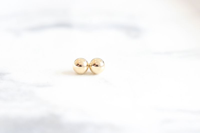 14ky 5mm Standard Weight Ball Post Earring