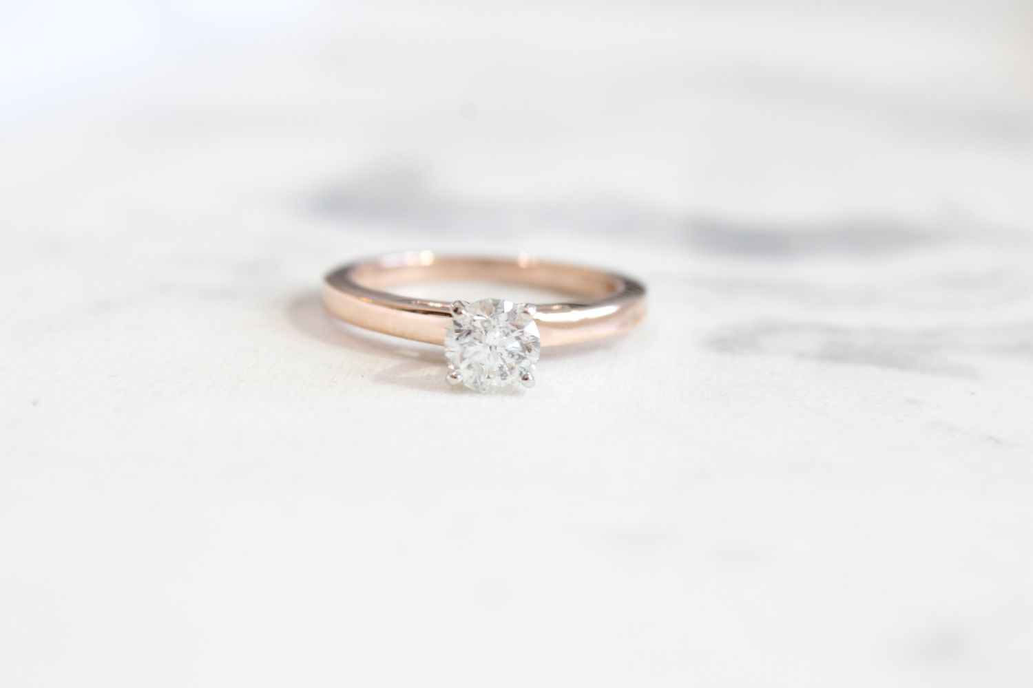 14kt Rose Gold .71ct Round Brilliant Solitaire Ring 
