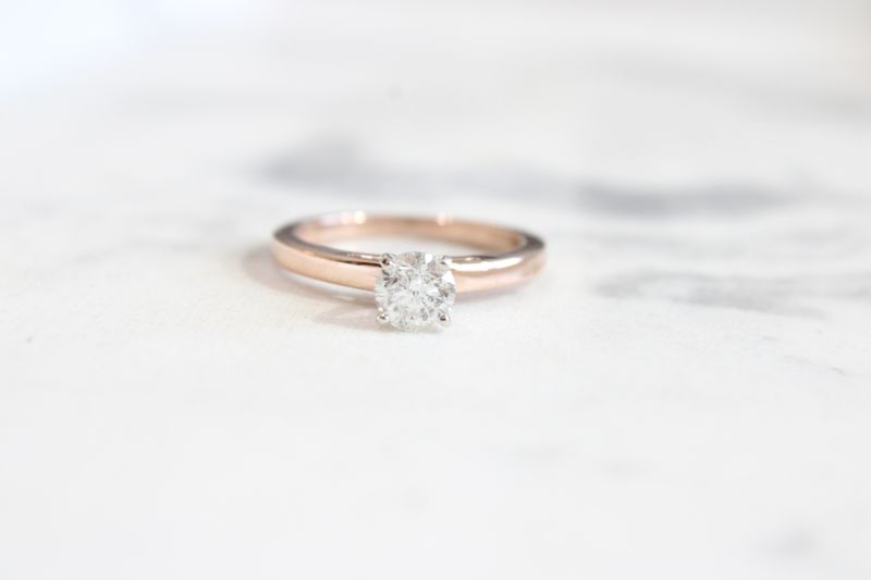 14kt Rose Gold .71ct Round Brilliant Solitaire Ring 