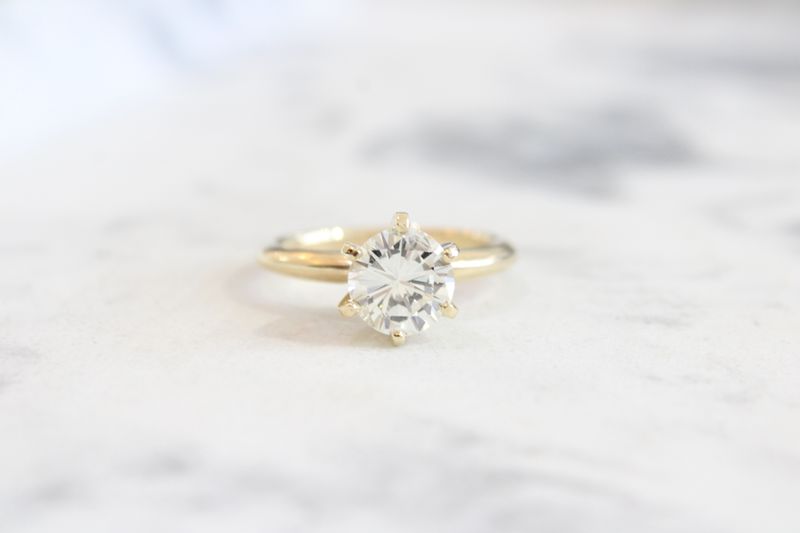 14K Yellow Gold 2CT Diamond Solitaire Engagement Ring