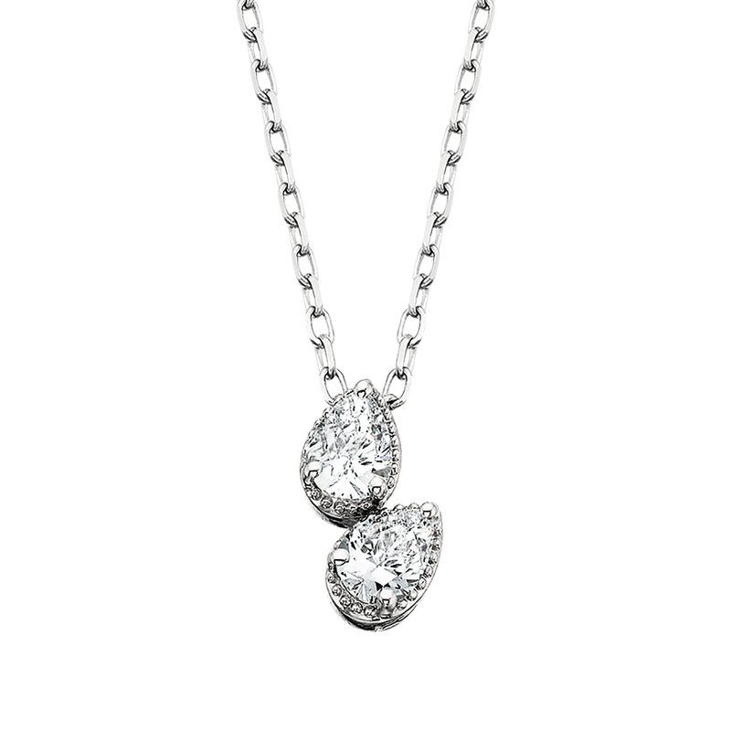 14K White Gold Double Pear Diamond Slide Pendant .20tw 14K White Gold Double Pear Diamond Slide Pendant .20tw