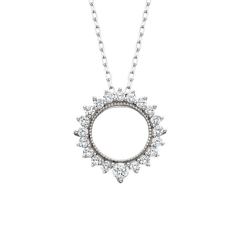 14K White Gold Diamond Sunburst Pendant 1/4tw 14K White Gold Diamond Sunburst Pendant 1/4tw