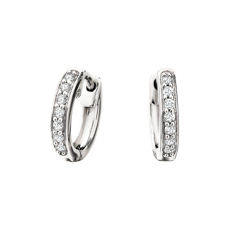 10K White Gold Sweeties Channel Set Diamond Hoops .12tw 10K White Gold Sweeties Channel Set Diamond Hoops .12tw