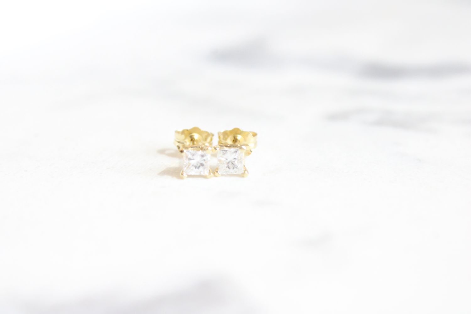 14kt Yellow Gold .41ct Princess Cut Diamond Studs 14kt Yellow Gold .41ct Princess Cut Diamond Studs