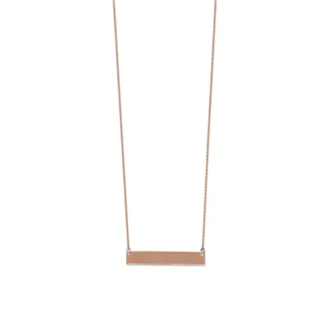 14 Karat Rose Gold Plated Engravable Bar Necklace 14 Karat Rose Gold Plated Engravable Bar Necklace