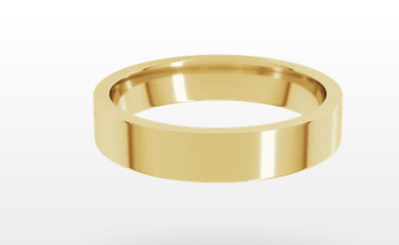 10K Yellow Gold 4mm Lightweight Comfort fit Flat Band Size 6 10K Yellow Gold 4mm Lightweight Comfort fit Flat Band Size 6
