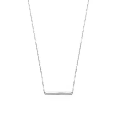Sterling Silver 16" + 2" Thin Bar Nameplate Necklace Sterling Silver 16" + 2" Thin Bar Nameplate Necklace