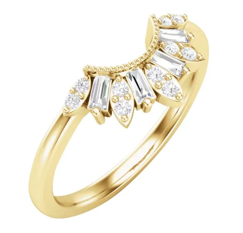 14kt Yellow 1/5 Total CTW Diamond Contour Band 14kt Yellow 1/5 Total CTW Diamond Contour Band