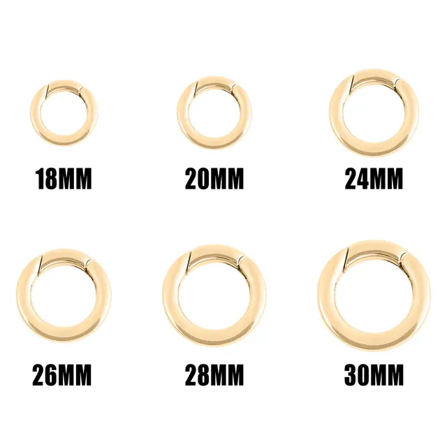 18K Gold PVD 28mm Stainless Steel Circle Carabiner 18K Gold PVD 28mm Stainless Steel Circle Carabiner