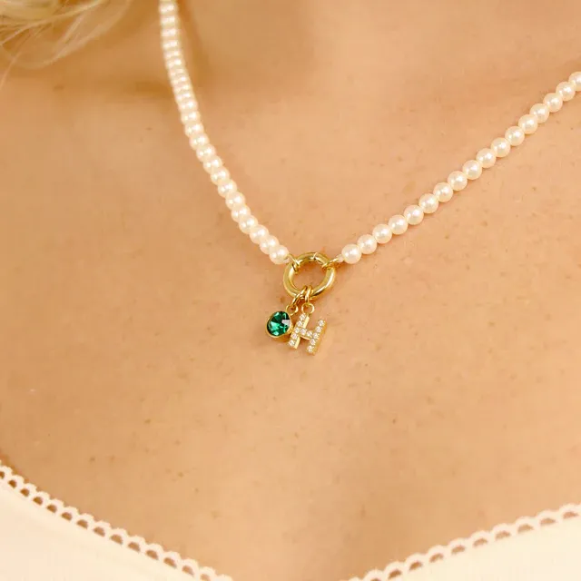 Glass Pearl 18in Charm Keeper Necklace Glass Pearl 18in Charm Keeper Necklace