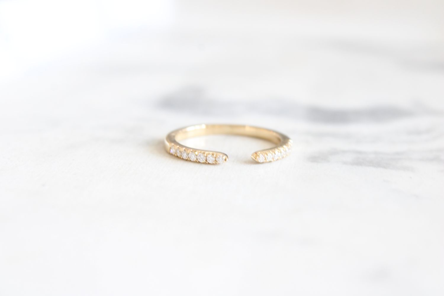 14KY Round 1.4mm 1/6ctw Diamond Open Wedding Band 14KY Round 1.4mm 1/6ctw Diamond Open Wedding Band