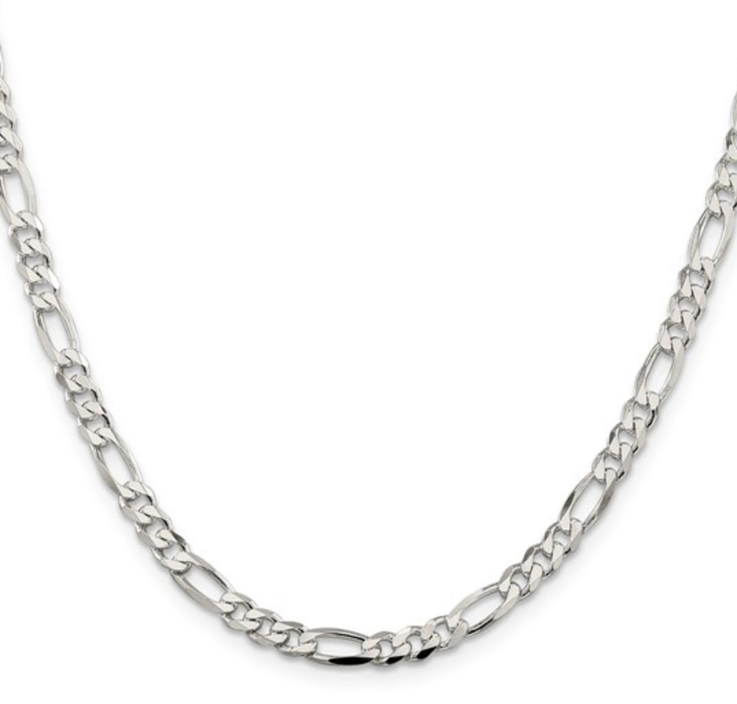 Sterling Silver 4.5mm Figaro Chain 20 inch Sterling Silver 4.5mm Figaro Chain 20 inch