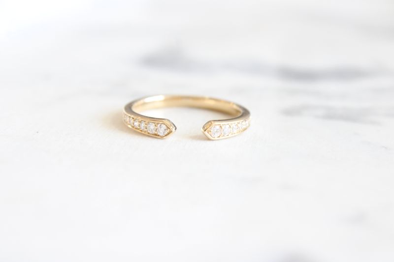 14K Yellow Gold Half Round Open Band 1.7mm 1/5 ctw 14K Yellow Gold Half Round Open Band 1.7mm 1/5 ctw