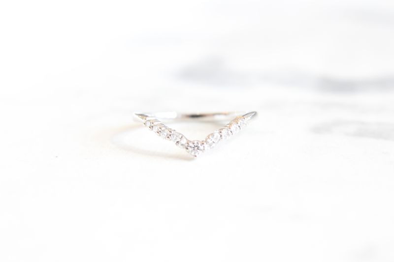 14kt White Gold Marquise & Round 0.20ct Diamond Contour Band 14kt White Gold Marquise & Round 0.20ct Diamond Contour Band